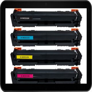 HP207X - TiDis Ersatzlasertoner Multipack mit je 1x XL Black,Cyan, Magenta, Yellow