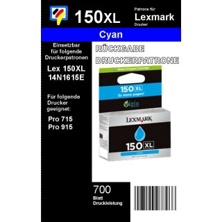 LEXMARK 150XL - cyan- Druckerpatrone 14N1615E 