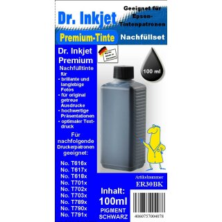 ER30B - schwarz - Dr.Inkjet Premium Nachfülltinte in 100ml - 250ml - 500ml - 1000ml Abfüllungen für Ihren Epson Drucker