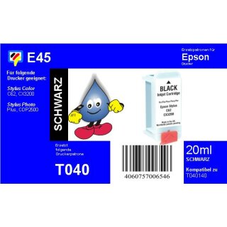 E45 - TiDis Ersatzpatrone - schwarz- mit 18ml Inhalt ersetzt T040140