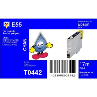 E55 - TiDis Ersatzpatrone - cyan- mit 17ml Inhalt ersetzt T044240