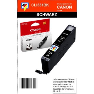 CLI551BK - schwarz - Canon Original Druckerpatrone mit 7ml Inhalt -6508B001-
