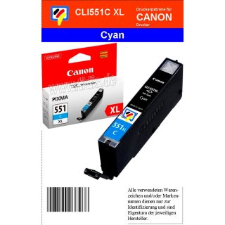 CLI551CXL - cyan - Canon Original Druckerpatrone mit 11ml Inhalt -6444B001-