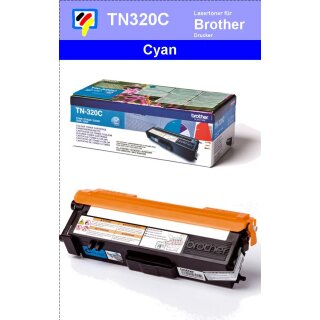 TN-320C - cyan - Brother Lasertoner mit 1.500 Seiten Druckleistung nach ISO -VERSANDFREIE LIEFERUNG-