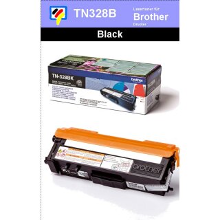 TN-328BK- schwarz - Brother Lasertoner mit 6.000 Seiten Druckleistung nach ISO