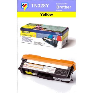 TN-328Y - yellow - Brother Lasertoner mit 6.000 Seiten Druckleistung nach ISO -VERSANDFREIE LIEFERUNG-