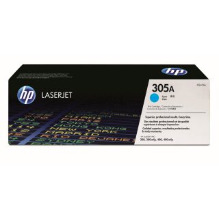 HP305A - CE411A - cyan - Original HP Druckkassette mit 2.600 Seiten Druckleistung nach Iso - HP305