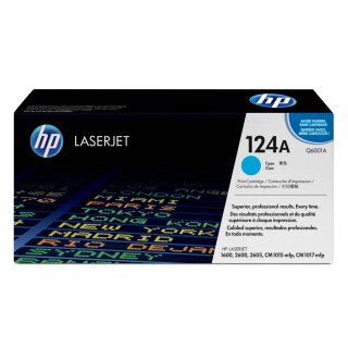 HP124A - Q6001A - cyan - Original HP Druckkassette mit 2.000 Seiten Druckleistung nach Iso