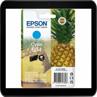 T604 cyan Epson Druckerpatrone mit 2,4ml Inhalt - C13T10G24010 Ananas