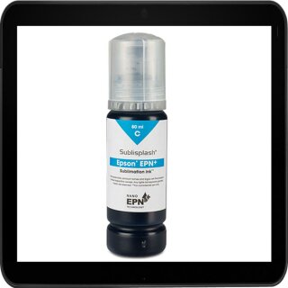 Cyan 80ml Sublisplash® EPN+ Sublimationstinte für Ecotankdrucker