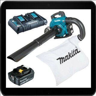 makita DUB363PT2V Akku-Laubsauger-bläser-Set 2x 18,0 V, mit 2 Akkus