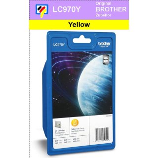 LC970Y - yellow - Brother Originalpatrone für 300 Seiten Druckleistung nach ISO 24711