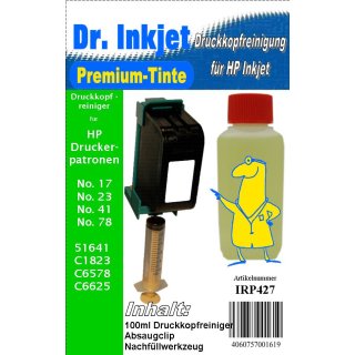 IRP427 - Dr.Inkjet Druckkopfreinigungsset für HP78 / HP17 / HP23 / HP41 Druckkopfpatronen 