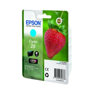 C13T29824010 - cyan - Epson Druckerpatrone 3,2ml Inhalt für 180 Seiten Druckleistung - Claria