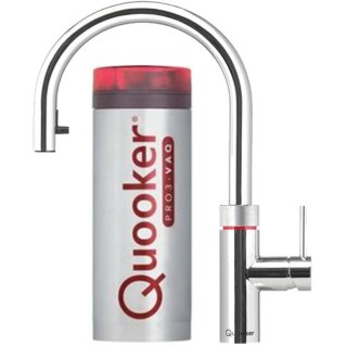 100 Grad heißes Wasser -  Quooker PRO3 Flex CHR (verchromt glänzend)