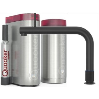 100 Grad heißes, kaltes und Sprudelwasser - QUOOKER Küchenarmatur Quooker PRO3 + Cube | Front BLK (Schwarz)