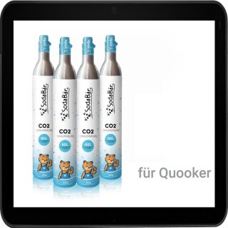 4er Pack für Quooker Systeme Kohlensäure (CO2) Füllung / Zylinder 425g (60 l)  im Austausch