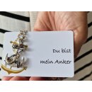 Freundschaftshalskette siberner Anker mit Geschenkkarte...