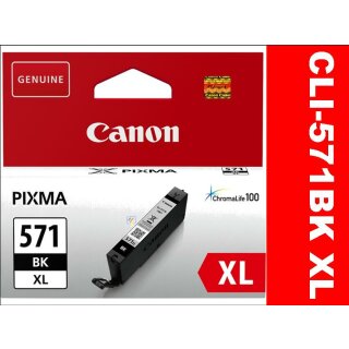 CLI-571BKXL Canon Tintenpatrone schwarz mit ca. 810 Seiten Druckleistung nach ISO lt. Hersteller