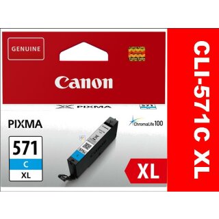 CLI-571CXL Canon Tintenpatrone cyan mit ca. 715 Seiten Druckleistung nach ISO lt. Hersteller