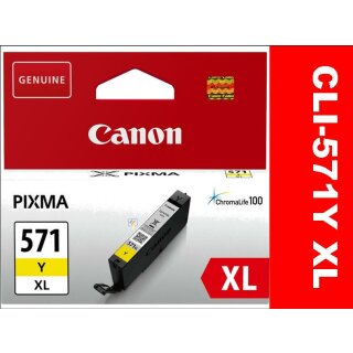 CLI-571YXL Canon Tintenpatrone yellow mit ca. 715 Seiten Druckleistung nach ISO lt. Hersteller