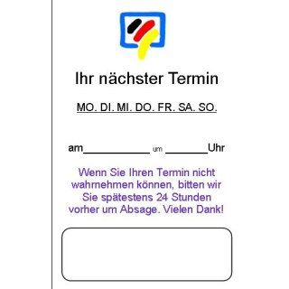 1.000 "Termin" plus Bewertungskarte für Google mit deinem Firmenlogo