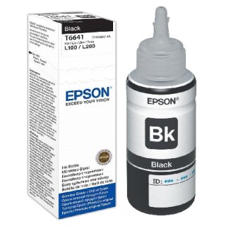 T6641/ C13T664140 - 70ml Schwarz Epson Original Nachfülltinte für Eco Tank Drucker