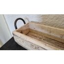 Dekoablage Pflanzschale aus Holz mit Tragegriffen (11cm H x 46cm B x 13cm T)