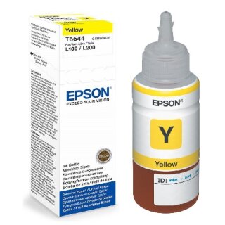 T6644/ C13T664440 - 70ml Yellow Epson Original Nachfülltinte für Eco Tank Drucker