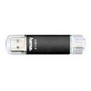 hama USB-Stick Laeta Twin schwarz 16 GB