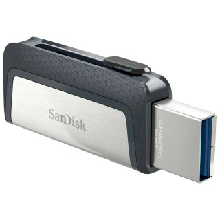 SanDisk USB-Stick Ultra Dual Drive USB Type-C silber, grau 256 GB