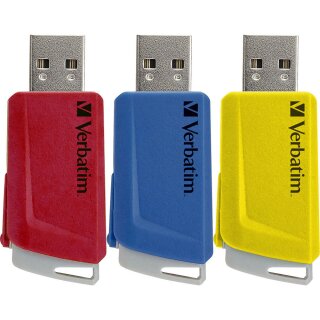 Verbatim USB-Sticks Store ´n´ Click rot, gelb, blau 16 GB