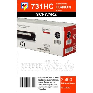 731H - schwarz - Original Canon Toner mit 2.400 Seiten Druckleistung nach Iso - 6273B002