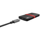 EMTEC Power Plus X200 256 GB externe SSD-Festplatte schwarz, rot