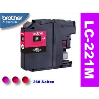 LC-221M - magenta - Original Brotherpatrone mit 260 Seiten Druckleistung nach ISO laut Hersteller