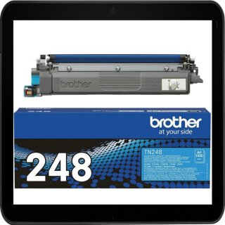 TN-248C Cyan Brother Lasertoner mit ca. 1.000 Seiten Druckleistung