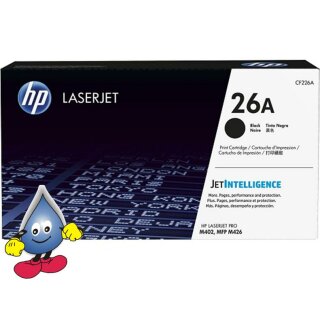 HP26A - CF226A - schwarz - Original HP Druckkassette mit 3.100 Seiten Druckleistung nach Iso - passend für HP Laserjet Pro M402