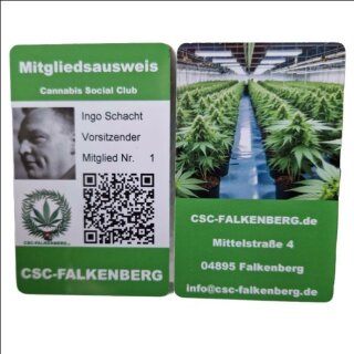 Wir drucken deine CSC Mitgliederausweise - einfach oder beidseitig - dieses Angebot gilt für CSCs mit Mitgliedschaft im CSC-Zentralregister!