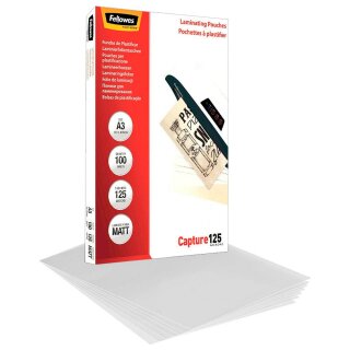 A3 FELLOWES CAPTURE125 100 Blatt matte Laminierfolien - 125 micron