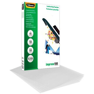 A3 FELLOWES IMPRESS100 100 Blatt glänzende Laminierfolien - 100 micron