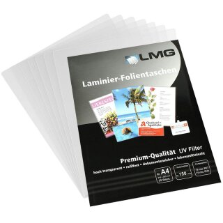 A4 LMG 25 Blatt glänzende Laminierfolien - 150 micron