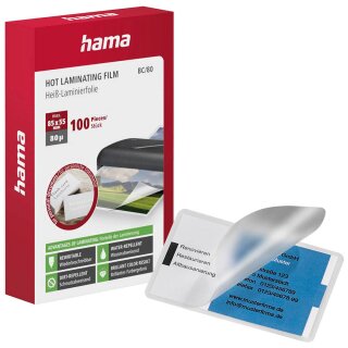 Vistenkartenformatige HAMA 100 Blatt glänzende Laminierfolien - 80 micron