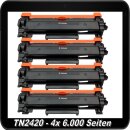 TN2420XL (Jumbo) 4er Sparset Ersatztoner Black für...