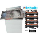 TN2420XL (Jumbo) 4er Sparset Ersatztoner Black für Brother 4x 6.000 Seiten Druckleistung