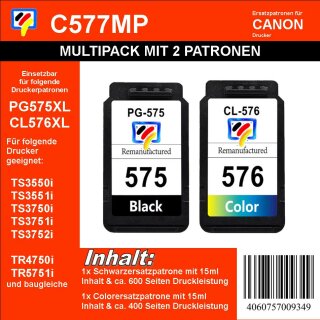 PG-575XL & CL576XL  Multipack TiDis Recyclingdruckerpatronen - ersetzen 5437C001 & 5441C001