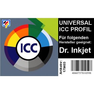 Universal ICC Profil kompatibel zu DR.INKJET Sublimationstinten für 4 Farbdrucker - USB