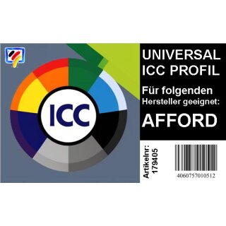 Universal ICC Profil kompatibel zu AFFORD Sublimationstinten für 4 Farbdrucker - USB