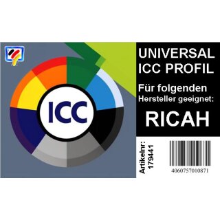 Universal ICC Profil kompatibel zu RICAH Sublimationstinten für 4 Farbdrucker - USB - Stick