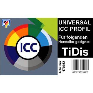 Universal ICC Profil kompatibel zu TiDis Sublimationstinten für 4 Farbdrucker - USB - Stick