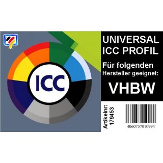 Universal ICC Profil kompatibel zu VHBW Sublimationstinten für 4 Farbdrucker - USB - Stick